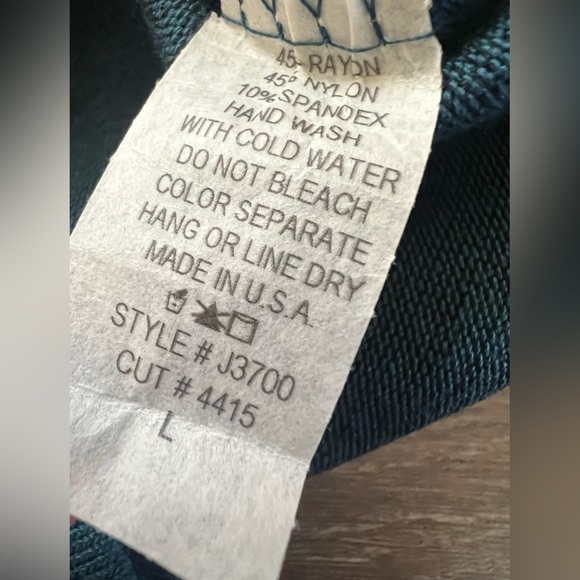 Debut Made in USA Stretch Knit Pencil Skirt in Blackout Teal. Size L - Picture 4 of 6